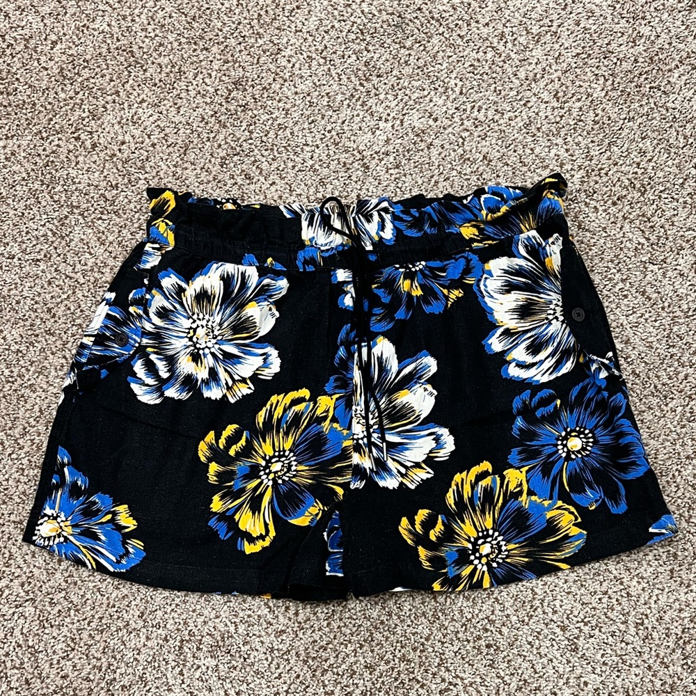 Tropical Print Bermuda Shorts Linen XL